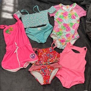 Girls Mixed Swimwear Set - Pink, Aqua, Floral